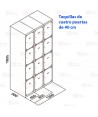 Taquilla metálica de cuatro puertas (Dos módulos)