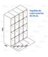 Taquilla metálica de cuatro puertas (Cuatro módulos)