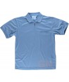 Polo transpirable de manga corta con bolsillo color celeste
