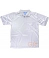 Polo transpirable de manga corta con bolsillo color blanco