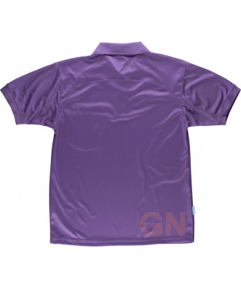 Polo transpirable de manga corta con bolsillo color morado