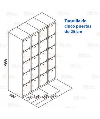 Taquilla metálica de diez puertas (Dos módulos)