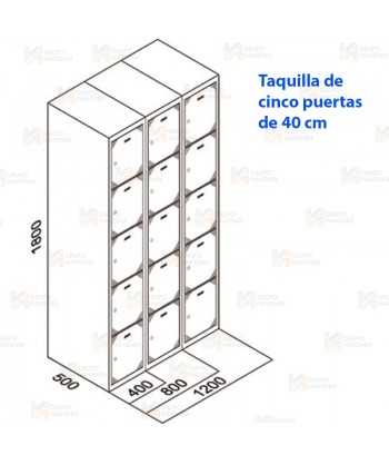 Taquilla metálica de diez puertas (Dos módulos)