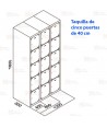 Taquilla metálica de diez puertas (Dos módulos)