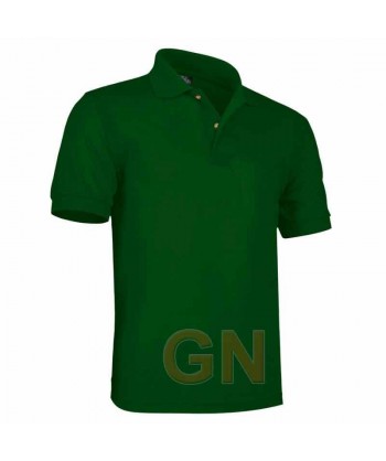Polo de algodón con bolsillo y manga corta color verde botella