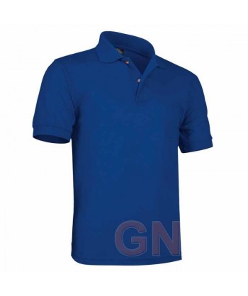 Polo de algodón con bolsillo y manga corta azul royal