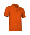 Polo de algodón con bolsillo y manga corta color naranja