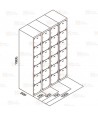 Taquilla metálica de veinticuatro puertas (cuatro módulos)