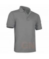 Polo de algodón con bolsillo y manga corta color gris cemento