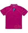 Polo de manga corta en tejido técnico transpirable color rosa/turquesa