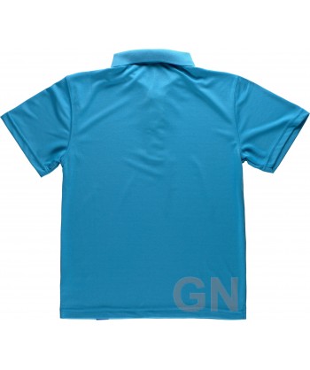 Polo de manga corta en tejido técnico transpirable color turquesa/amarillo A.V.