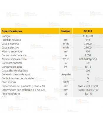 Refrigerador evaporativo (400 m²  -  30.000m³/h)