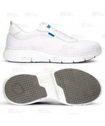 Zapatillas sanitarias antideslizantes y transpirables SRC 01 F0 color blanco