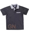 Polo de trabajo bicolor transpirable de manga corta con bolsillo negro/gris
