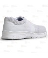 Zapato textil sanitario, transpirable y antideslizante con cierre elástico color blanco