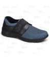 Zapato textil sanitario, transpirable y antideslizante con cierre elástico color azul