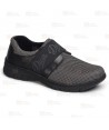 Zapato textil sanitario, transpirable y antideslizante con cierre elástico color gris oscuro