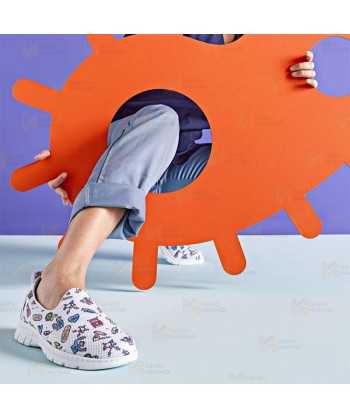 Mocasín sanitario estampado, antideslizante y transpirable