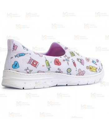 Mocasín sanitario estampado, antideslizante y transpirable