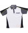 Polo tricolor con bolsillo y transpirable blanco / negro / gris