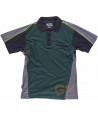 Polo tricolor con bolsillo y transpirable verde / gris / negro
