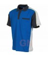 Polo tricolor con bolsillo y transpirable azulina / gris / marino