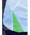 Camiseta transpirable de manga corta y cuello redondo para adulto y niño color blanco/verde A.V.