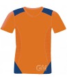 Camiseta transpirable de manga corta y cuello redondo para adulto y niño color naranja A.V./marino