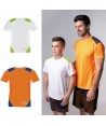 Camiseta transpirable de manga corta y cuello redondo para adulto y niño