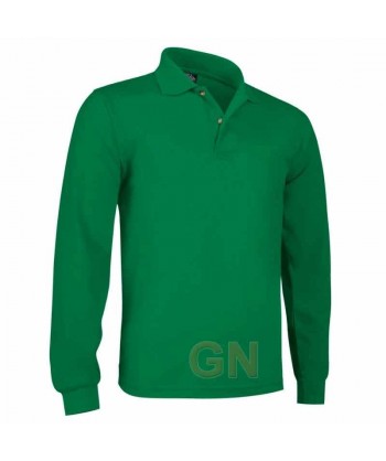 Polo de algodón de manga larga color verde kelly