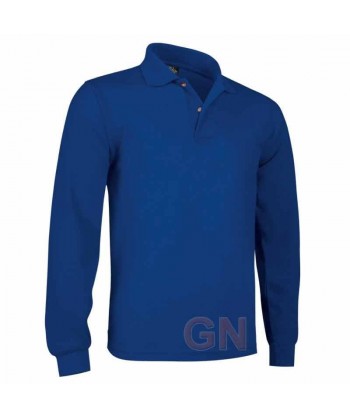 Polo de algodón de manga larga color royal