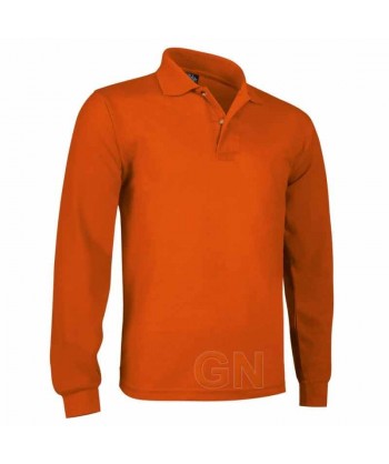 Polo de algodón de manga larga color naranja