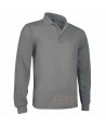 Polo de algodón de manga larga color gris cemento