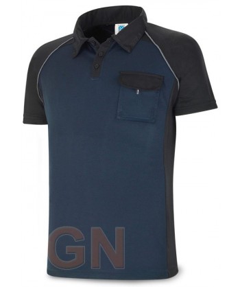 Polo combinado de manga corta y transpirable marino/negro