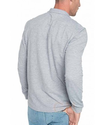 Polo de algodón de manga larga color gris