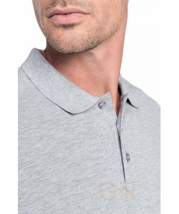 Polo de algodón de manga larga color gris