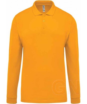 Polo de algodón de manga larga color amarillo