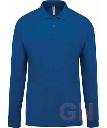 Polo de algodón de manga larga color royal