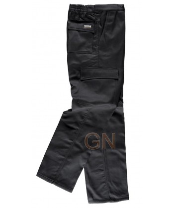 Pantalón multibolsillos con forro polar negro
