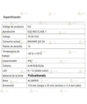 Foco direccional empotrable con 9 leds de color ámbar para vehículos