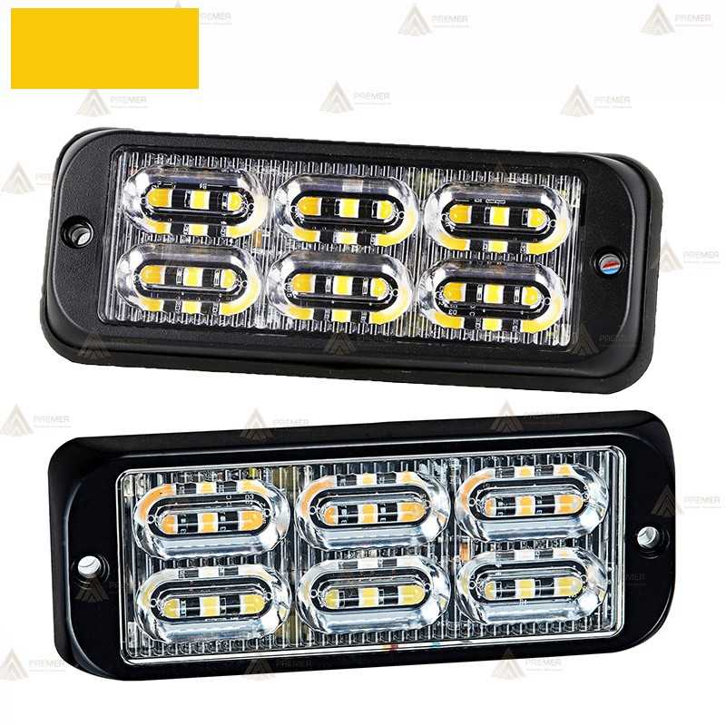 Foco direccional empotrable con 18 leds de color ámbar para vehículos