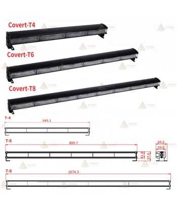 Barra direccional con 4 módulos leds ámbar de 54 cm. para vehículos