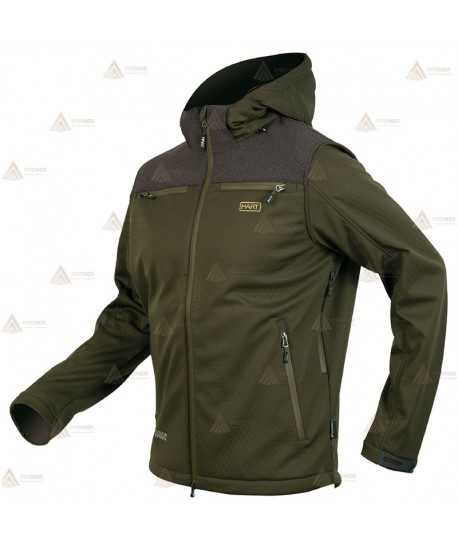 Chaqueta elástica de entretiempo con capucha para caza