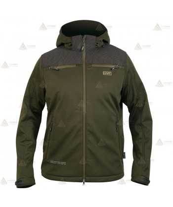 Chaqueta elástica de entretiempo con capucha para caza
