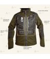 Chaqueta ligera e impermeable con refuerzos para caza y pesca