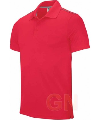 Polo de caballero transpirable y de manga corta rojo