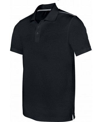 Polo de caballero transpirable y de manga corta color  negro