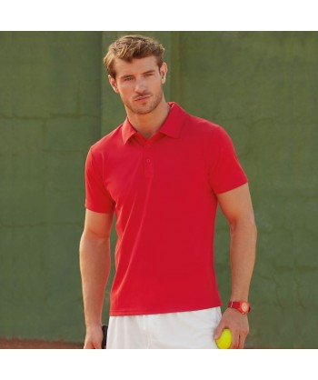 Polo transpirable de manga corta color rojo