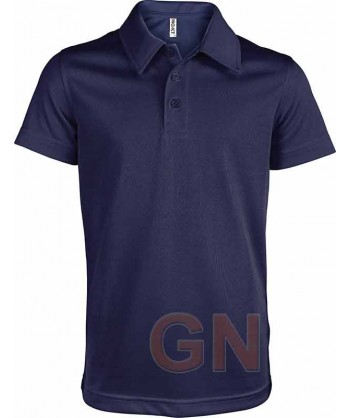 Polo transpirable de manga corta para niños color marino