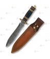 Cuchillo deportivo de caza con acero damasco (22,8 cm)